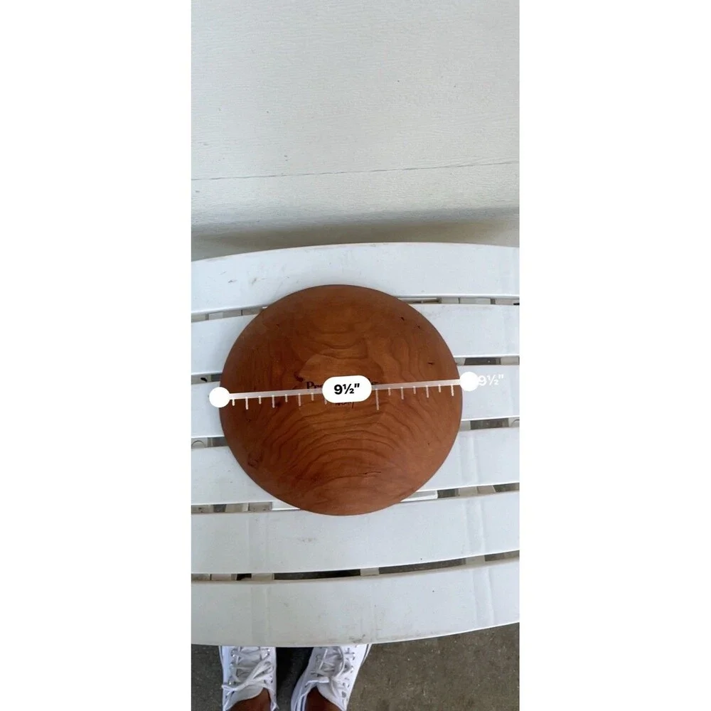 PrayerBowls Noah Large Handcrafted Wooden Prayer Bowl Cherry Wood 9.5